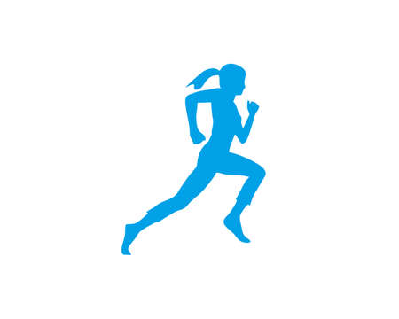 running girl silhouette vectorのイラスト素材