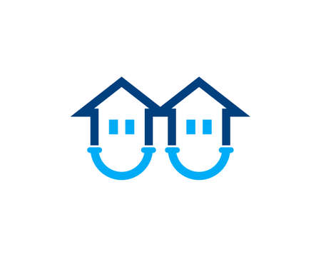 simple smile real estate vectorのイラスト素材