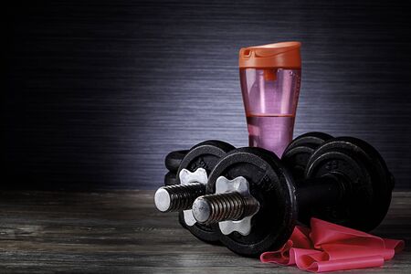 gym equipment for healthy lifestyleの写真素材