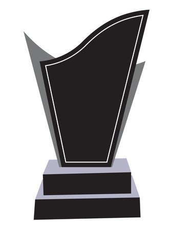 Illustration of a black trophy on a white background, vector illustrationのイラスト素材