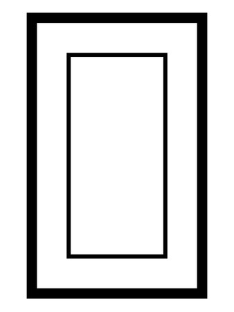 Black and white picture frame isolated on white background. Vector illustration.のイラスト素材