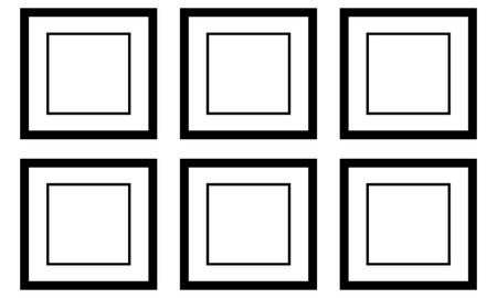 Set of 9 square frames. Vector illustration. Can be used as a background.のイラスト素材