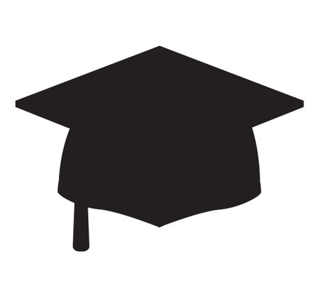 Graduation cap icon. Simple illustration of graduation cap vector icon for web design isolated on white backgroundの写真素材