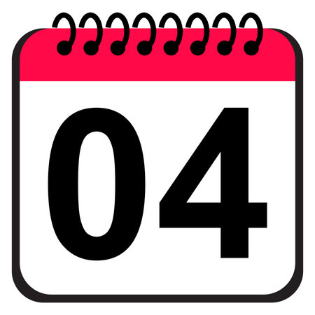 Vector illustration. Day calendar with the date of 4 July on a white background.の写真素材