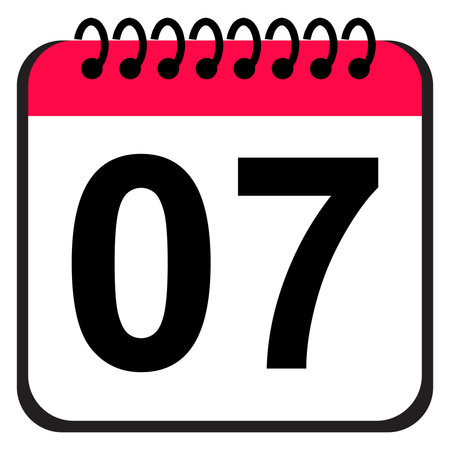 Vector illustration. Calendar with the date of 7 February on a white background.の写真素材