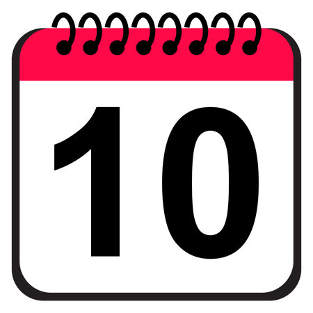 Vector illustration. Calendar icon 10. Day, month of the year.の写真素材