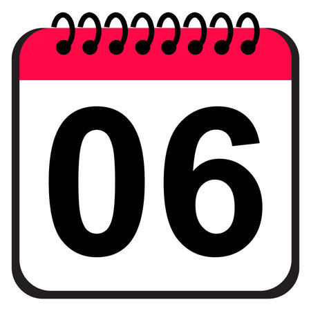 Vector illustration. Calendar icon 6. Days of the year. Flat style.の写真素材