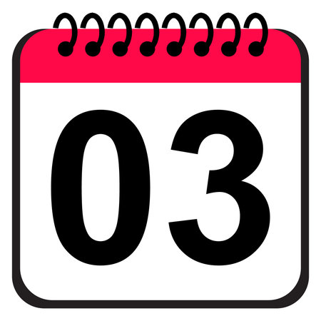 Calendar icon with date of 3 december. Vector illustration.の写真素材