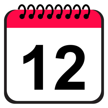 Vector icon calendar day - 12 February. Days of the year.の写真素材
