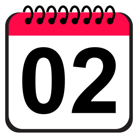 Vector illustration. Calendar icon with the date of 2. 2.の写真素材