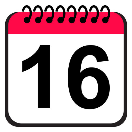 Vector illustration. Day calendar with the date 16. Important date.の写真素材