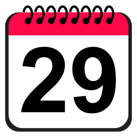 Vector illustration. Day calendar icon. 29th of February. Important date.の写真素材