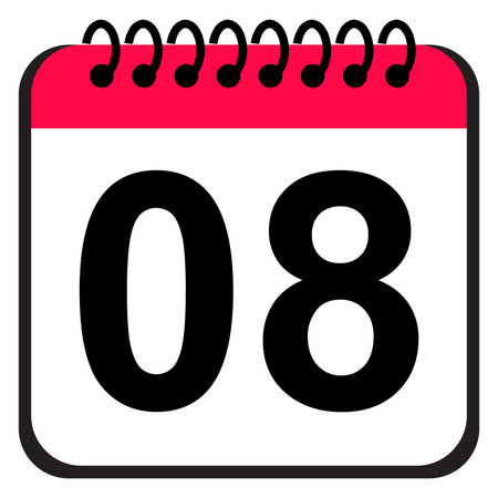 Simple Calendar Icon - 8 October. Vector Illustration. EPS10の写真素材