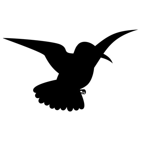 silhouette of a flying bird on a white background, vector illustrationの写真素材