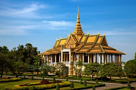 Moonlight pavillion in the Royal Palace of Phnom Pehn, Cambodiaの写真素材