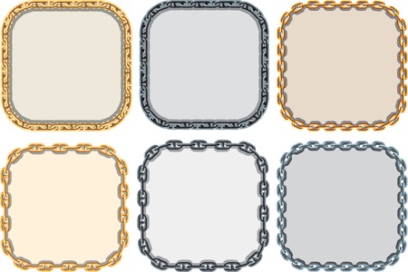 Frames made of chains. Vector illustrationのイラスト素材