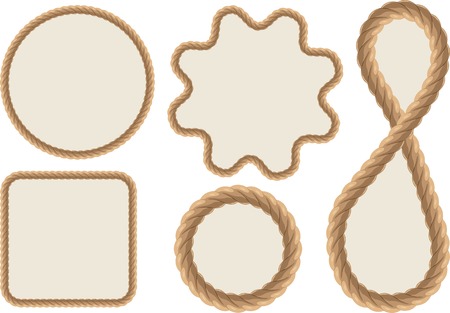 Frames made of ropes. Vector illustrationのイラスト素材