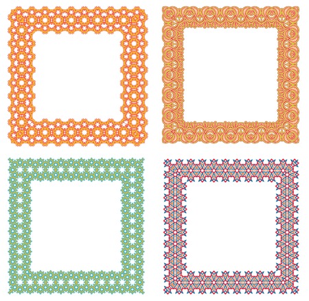 Set of colored decorative frames. Vector illustrationのイラスト素材