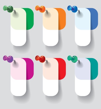 Set of infographic's elements in the form of paper tapes for various purposes. Vector Illustrationのイラスト素材