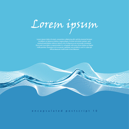 Blue water background. Vector illustrationのイラスト素材