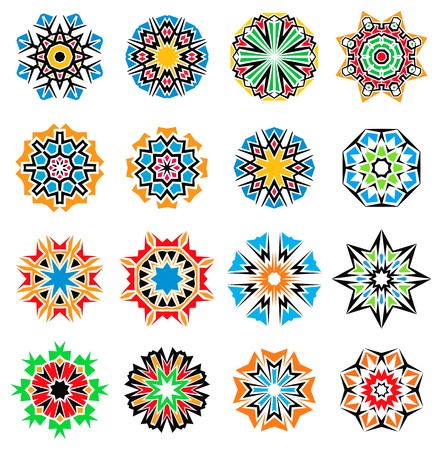 Set of stylized images of flowers. Vector illustrations isolated on a white backgroundのイラスト素材