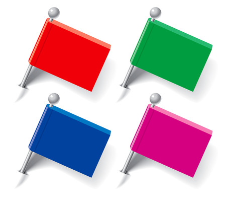 Set of pointers in the form of flags. Vector illustrationのイラスト素材
