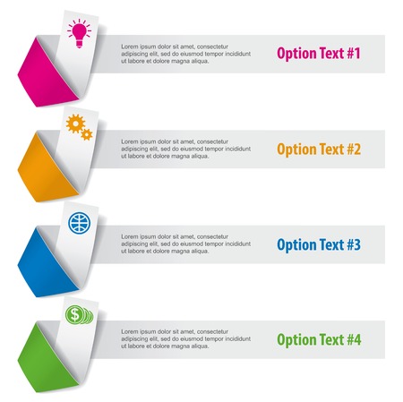 Set of infographic's elements in the form of paper tapes for various purposes. Vector Illustrationのイラスト素材