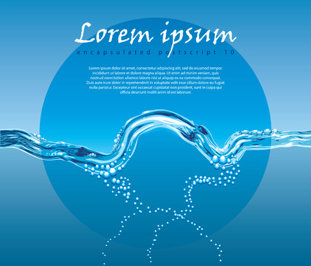 Blue water background. Vector illustrationのイラスト素材