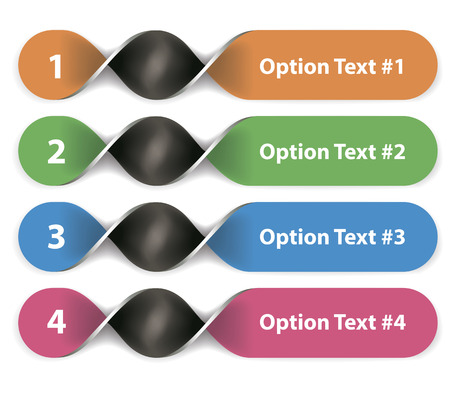 Set of info graphics elements in the form of paper tapes for a variety of purpose. Illustration on white backgroundのイラスト素材