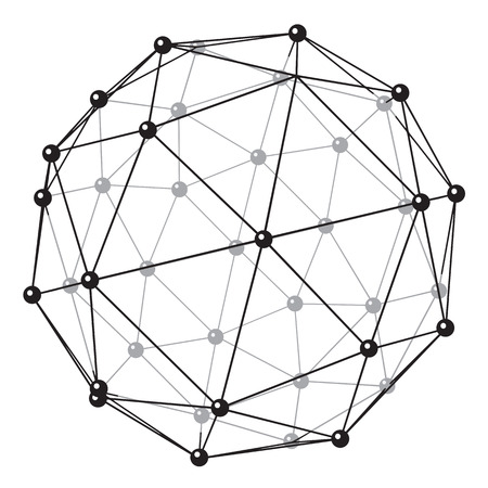 The stylized image of the crystal lattice of a some substance.のイラスト素材