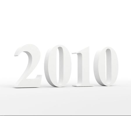 Figures of the new 2010 on a white backgroundの写真素材