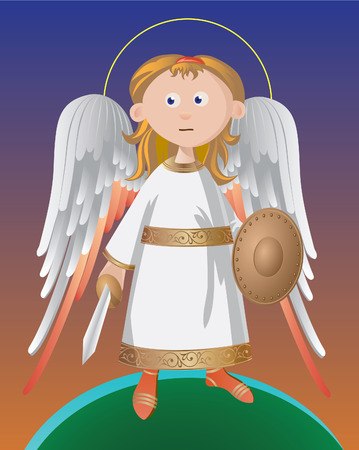 Guardian angel standing on protectionのイラスト素材