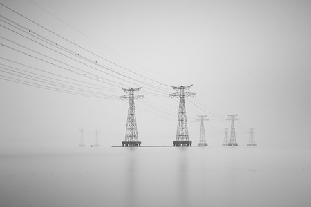 A quiet wire poleの写真素材