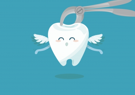 Dental extraction forceps and toothのイラスト素材