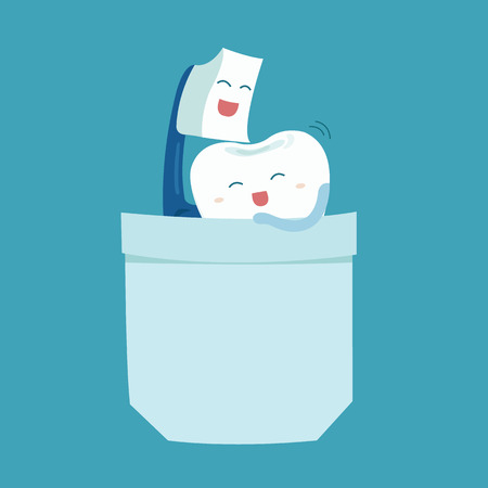 toothbrush and tooth sweet loveのイラスト素材