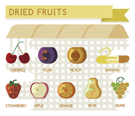 Dried fruits vector conceptのイラスト素材
