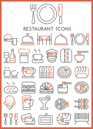 Restaurant icons setのイラスト素材