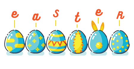 Egg and Rabbit of Easter dayのイラスト素材