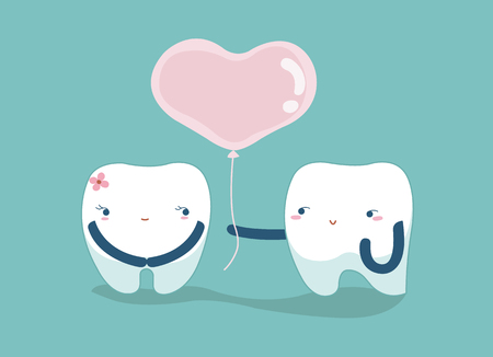 Love your teeth , lover dental conceptのイラスト素材