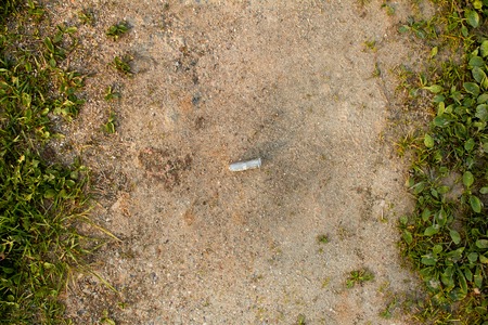 Exhaust alkaline batteries improperly thrown away, not recycled and are poisoning the land.の写真素材