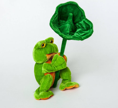 Stuffed animal on a white backgroundの写真素材