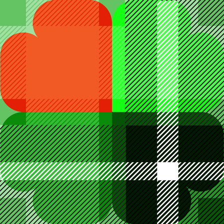 Vector designed shamrock scott pattern for st. patrick day. Green and Orange is the irish color theme.のイラスト素材