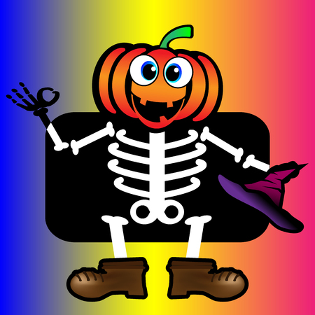 Vector designed character pumpkin. Bone x-ray on halloween.のイラスト素材