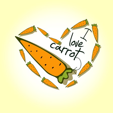 Illustrations, Print I love carrotsのイラスト素材