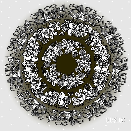 set of round geometrical frames, circle border ornament, vectorのイラスト素材