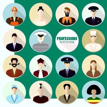 Set of flat icons. Profession. Vector.のイラスト素材