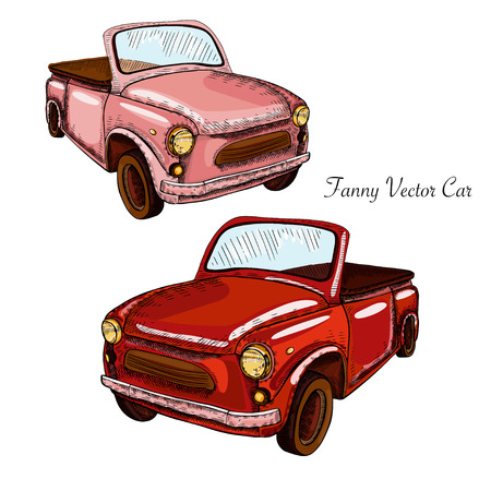 Stylish vector retro car. Graphics illustrationのイラスト素材