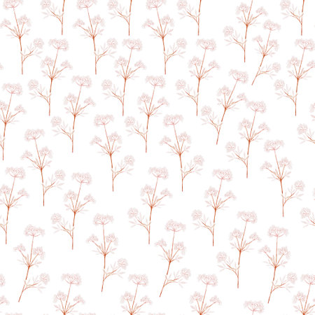 Watercolor seamless pattern with beautiful flowers.Illustrationの写真素材
