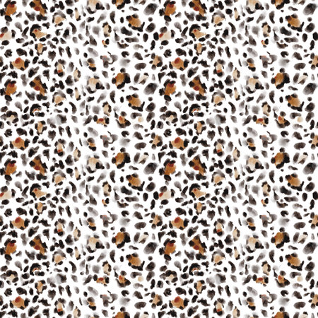 Leopard watercolor pattern design, animal print seamless texture. Illustrationの写真素材