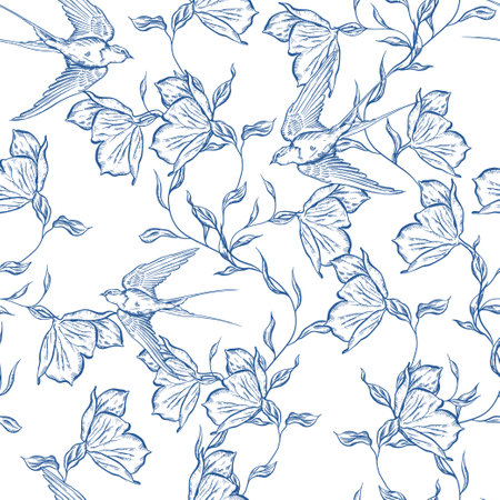 Graphic seamless pattern with flowers. Illustrationの写真素材